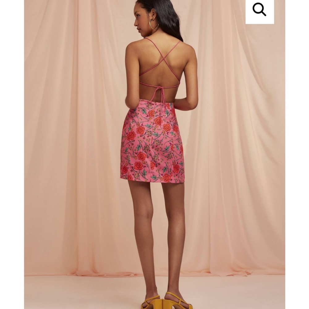Finders Keepers Hanna Fuscia Floral Mini Dress